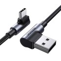 Kabel USB do USB-C, kątowy UGREEN US176, 3A, 2m (czarny)