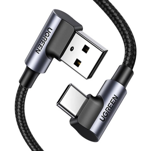 Kabel UGREEN US176 USB-A-USB-C 2m kątowy (czarny)
