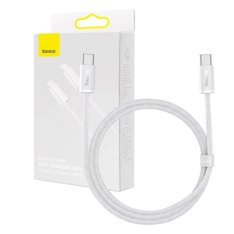 Kabel USB-C do USB-C Baseus Dynamic, 100W, 1m (biały)