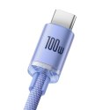 Kabel USB do USB-C Baseus Crystal Shine, 100W, 2m (fioletowy)