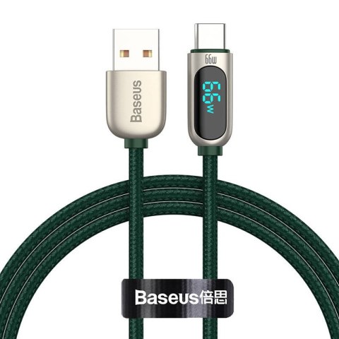 Kabel USB do USB-C Baseus Display, 66W, 1m (zielony)