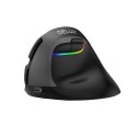 Bezprzewodowa mysz pionowa Delux M618Mini BT+2.4G RGB 4000DPI (szara)