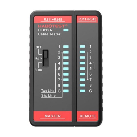 Tester przewodów sieciowych RJ11 / RJ45 Habotest HT812A