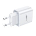 Ładowarka sieciowa VFAN E04, USB-C, 20W, QC 3.0 + kabel USB-C (biała)