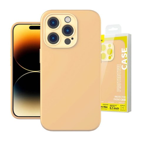 Etui Baseus Liquid Silica Gel do iPhone 14 Pro Max (żółte) +szkło hartowane +zestaw czyszczący