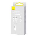 Kabel USB 3w1 Baseus StarSpeed, USB-C + micro USB + Lightning, 3,5A, 1.2m (biały)