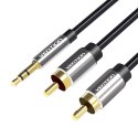 Kabel audio 3,5mm męski do 2x RCA męski Vention BCFBG 1,5m czarny