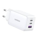 Ładowarka sieciowa UGREEN 15334 Nexode, 2xUSB-C, USB-A 3.0, PD3.0, QC4.0, GaN, 65W (biała)