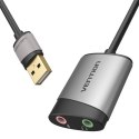 Zewnętrzna karta dźwiękowa USB Vention CDKHB TRS 3.5mm 0,15m (szara)