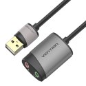 Zewnętrzna karta dźwiękowa USB Vention CDKHB TRS 3.5mm 0,15m (szara)