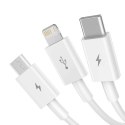 Kabel szybkiego ładowania Baseus Superior Data USB do M+L+C 3.5A 0.5M(White)