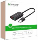 Zewnętrzna karta dźwiękowa USB UGREEN US205 15cm (czarny)