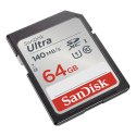 KARTA SANDISK ULTRA SDXC 64GB 140MB/s UHS-I Class 10 (SDSDUNB-064G-GN6IN)