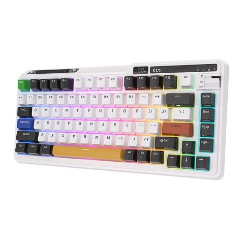Bezprzewodowa klawiatura mechaniczna Royal Kludge KZZI K75 pro RGB, Eternity Switch (czarno-biała) (QWERTY)