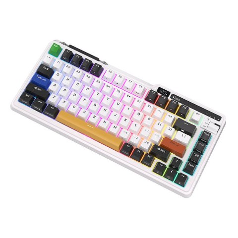 Bezprzewodowa klawiatura mechaniczna Royal Kludge KZZI K75 pro RGB, Eternity Switch (czarno-biała) (QWERTY)