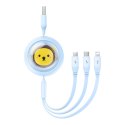 Kabel ładowania 3w1 Baseus USB do USB-C, USB-M, Lightning 3,5A, 1,1m (niebieski)