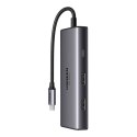 Adapter 6w1 UGREEN CM498 Hub USB do 2x USB-A 3.0, USB-C 3.0, 2xHDMI, PD