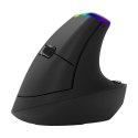 Bezprzewodowa mysz pionowa Delux M618C 2.4G 1600DPI RGB (czarna)