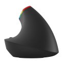 Bezprzewodowa mysz pionowa Delux M618C 2.4G 1600DPI RGB (czarna)