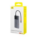 Hub 6w1 Baseus Metal Gleam 2 Series, USB-C do 2xUSB 3.0 +USB-C + HDMI + USB-C PD + Ethernet RJ45