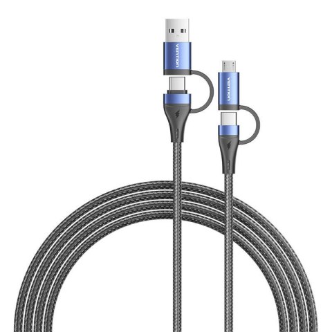 Kabel 4w1 USB 2.0 Vention CTLLH 2m (czarny)