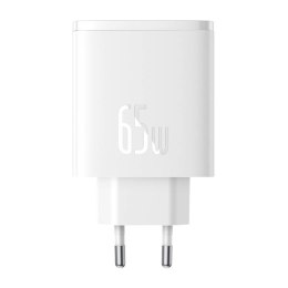 Ładowarka sieciowa Baseus OS-Cube Pro 2xUSB-C + USB, 65W (biała)