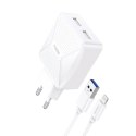 Ładowarka sieciowa Foneng EU35 12W 2x USB z kablem USB do Lightning 2.4A (biała)