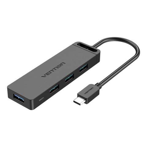 Hub 5w1 z 4 portami USB 3.0 i kablem USB-C Vention TGKBD 0,5m Czarny