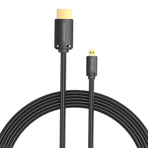 Kabel HDMI-D męski do HDMI-A męski Vention AGIBF 1m, 4K 60Hz (czarny)