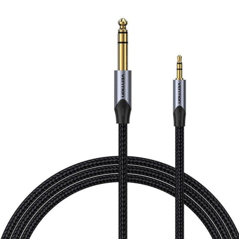 Kabel audio 3,5mm TRS do 6,35mm Vention BAUHF 1m Szary