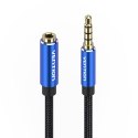 Kabel audio TRRS 3,5mm męski do 3,5mm żeński Vention BHCLG 1,5m niebieski