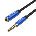 Kabel audio TRRS 3,5mm męski do 3,5mm żeński Vention BHCLG 1,5m niebieski