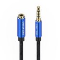 Kabel audio TRRS 3,5mm męski do 3,5mm żeński Vention BHCLH 2m niebieski