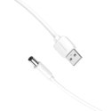 Kabel zasilający USB 2.0 do DC 5.5mm Barrel Jack 5V Vention CEYWD 0,5m (biały)