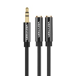 Rozdzielacz audio 3,5mm męski do 2x 3,5mm żeński Vention BBSBY 0,3m czarny