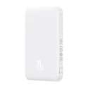 Magnetyczny mini powerbank Baseus 5000mAh, USB-C 20W (biały)