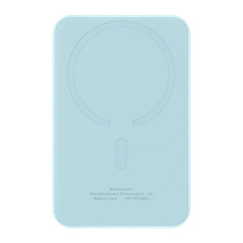 Magnetyczny mini powerbank Baseus 5000mAh, USB-C 20W (niebieski)