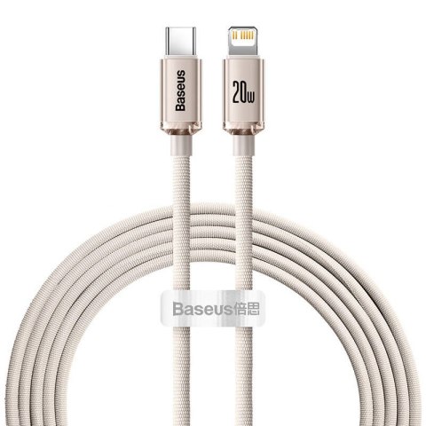 Kabel USB-C do iP Baseus Crystal Shine, 20W, 2m (różowy)