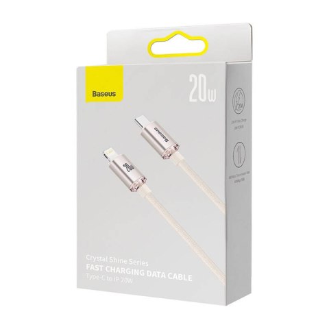 Kabel USB-C do iP Baseus Crystal Shine, 20W, 2m (różowy)