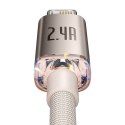 Kabel USB do iP Baseus Crystal Shine, 2.4A, 1.2m (różowy)