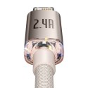 Kabel USB do iP Baseus Crystal Shine, 2.4A, 2m (różowy)