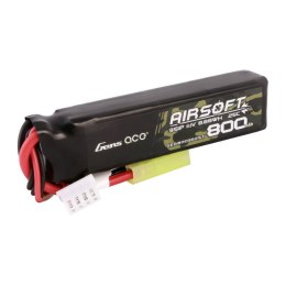 Akumulator Gens Ace Lipo 800MAH 11.1V 25C 3S1P Airsoft Gun Lipo z konektorem mini Tamiya Plug