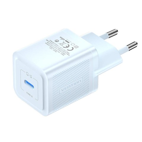 Ładowarka sieciowa, Vention, FEPL0-EU, USB-C, 20W, GaN (niebieska)