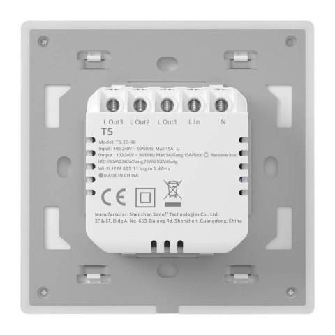 Włącznik światła SONOFF TX T5 3C Wi-Fi 3-kanałowy