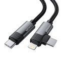 Kabel USB Essager EXCTTL-WL0G-P USB-C do lightning+USB-C 65W 1m (szary)