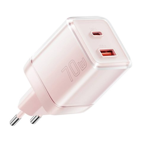 Ładowarka sieciowa Yueqi 70W GaN USB-C + USB-A (różowy)