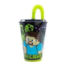 Kubek / Bidon ze słomką STOR 40430 430 ml Minecraft (czarny)