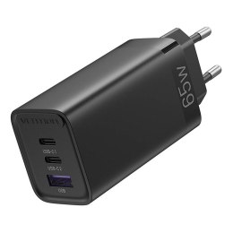 Ładowarka sieciowa Vention FEDB0-EU 2xUSB-C 1xUSB-A 65W/30W/30W GaN (czarna)