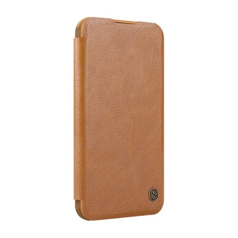 Etui Nillkin Qin Prop Leather iPhone 16 (brązowy)