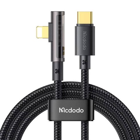 Kabel USB-C do Lightning kątowy McDodo CA-3390 36W 1.2m (czarny)